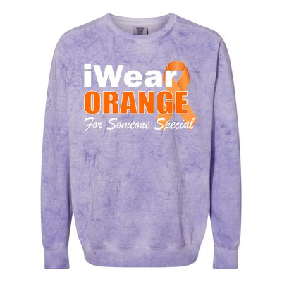 I Wear Orange For Someone I Love Leukemia Colorblast Crewneck Sweatshirt