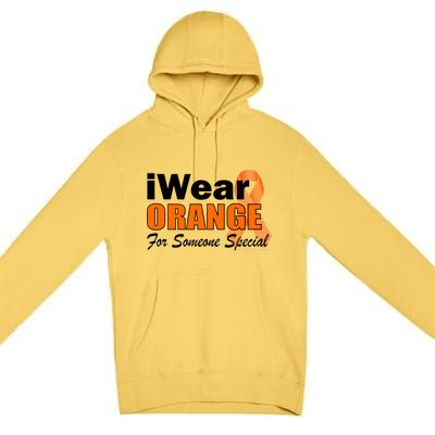 I Wear Orange For Someone I Love Leukemia Premium Pullover Hoodie