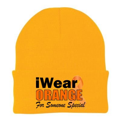 I Wear Orange For Someone I Love Leukemia Knit Cap Winter Beanie