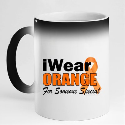 I Wear Orange For Someone I Love Leukemia 11oz Black Color Changing Mug