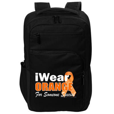 I Wear Orange For Someone I Love Leukemia Impact Tech Backpack