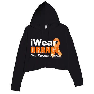 I Wear Orange For Someone I Love Leukemia Crop Fleece Hoodie