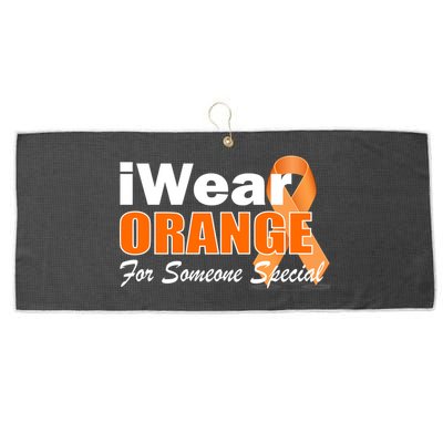 I Wear Orange For Someone I Love Leukemia Large Microfiber Waffle Golf Towel