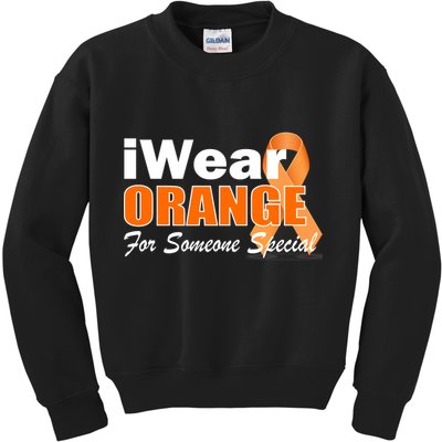 I Wear Orange For Someone I Love Leukemia Kids Sweatshirt