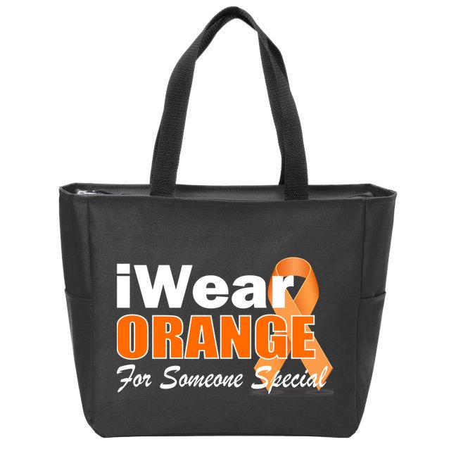 I Wear Orange For Someone I Love Leukemia Zip Tote Bag