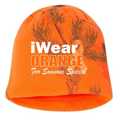 I Wear Orange For Someone I Love Leukemia Kati - Camo Knit Beanie