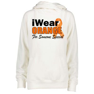 I Wear Orange For Someone I Love Leukemia Womens Funnel Neck Pullover Hood