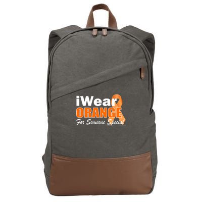 I Wear Orange For Someone I Love Leukemia Cotton Canvas Backpack