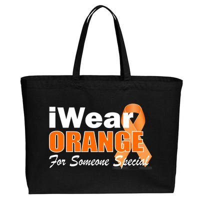 I Wear Orange For Someone I Love Leukemia Cotton Canvas Jumbo Tote