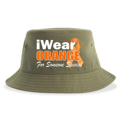 I Wear Orange For Someone I Love Leukemia Sustainable Bucket Hat