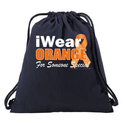 I Wear Orange For Someone I Love Leukemia Drawstring Bag