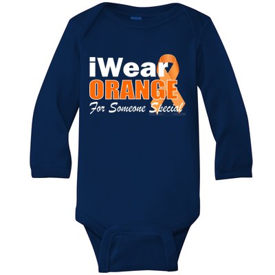 I Wear Orange For Someone I Love Leukemia Baby Long Sleeve Bodysuit