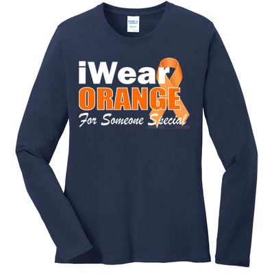 I Wear Orange For Someone I Love Leukemia Ladies Long Sleeve Shirt