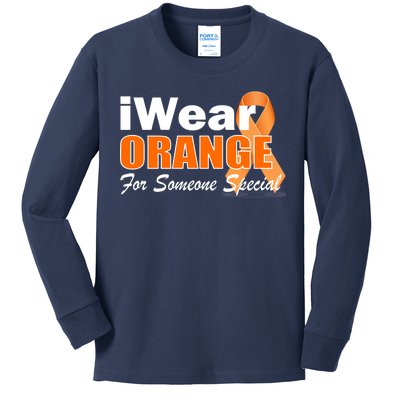 I Wear Orange For Someone I Love Leukemia Kids Long Sleeve Shirt