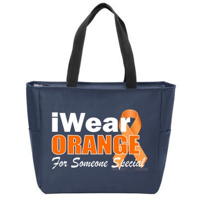 I Wear Orange For Someone I Love Leukemia Zip Tote Bag