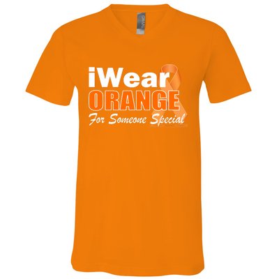 I Wear Orange For Someone I Love Leukemia V-Neck T-Shirt