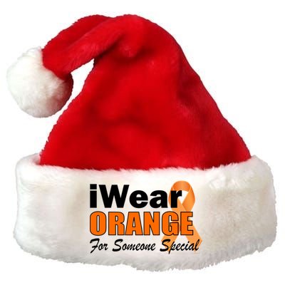 I Wear Orange For Someone I Love Leukemia Premium Christmas Santa Hat