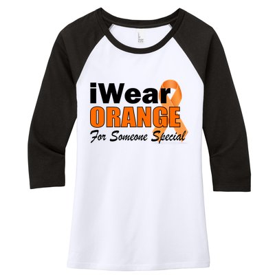 I Wear Orange For Someone I Love Leukemia Women's Tri-Blend 3/4-Sleeve Raglan Shirt