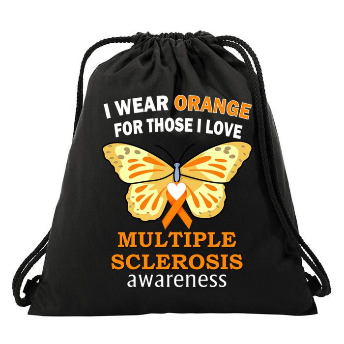 I Wear Orange For Those I Love MS Multiple Sclerosis Drawstring Bag