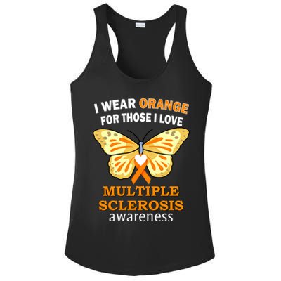 I Wear Orange For Those I Love MS Multiple Sclerosis Ladies PosiCharge Competitor Racerback Tank