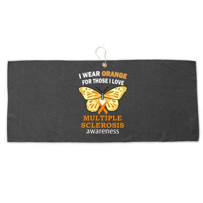 I Wear Orange For Those I Love MS Multiple Sclerosis Large Microfiber Waffle Golf Towel