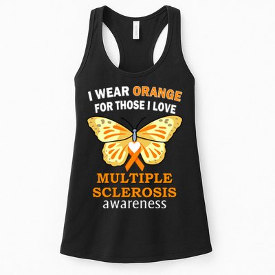 I Wear Orange For Those I Love MS Multiple Sclerosis Womens Tank Top
