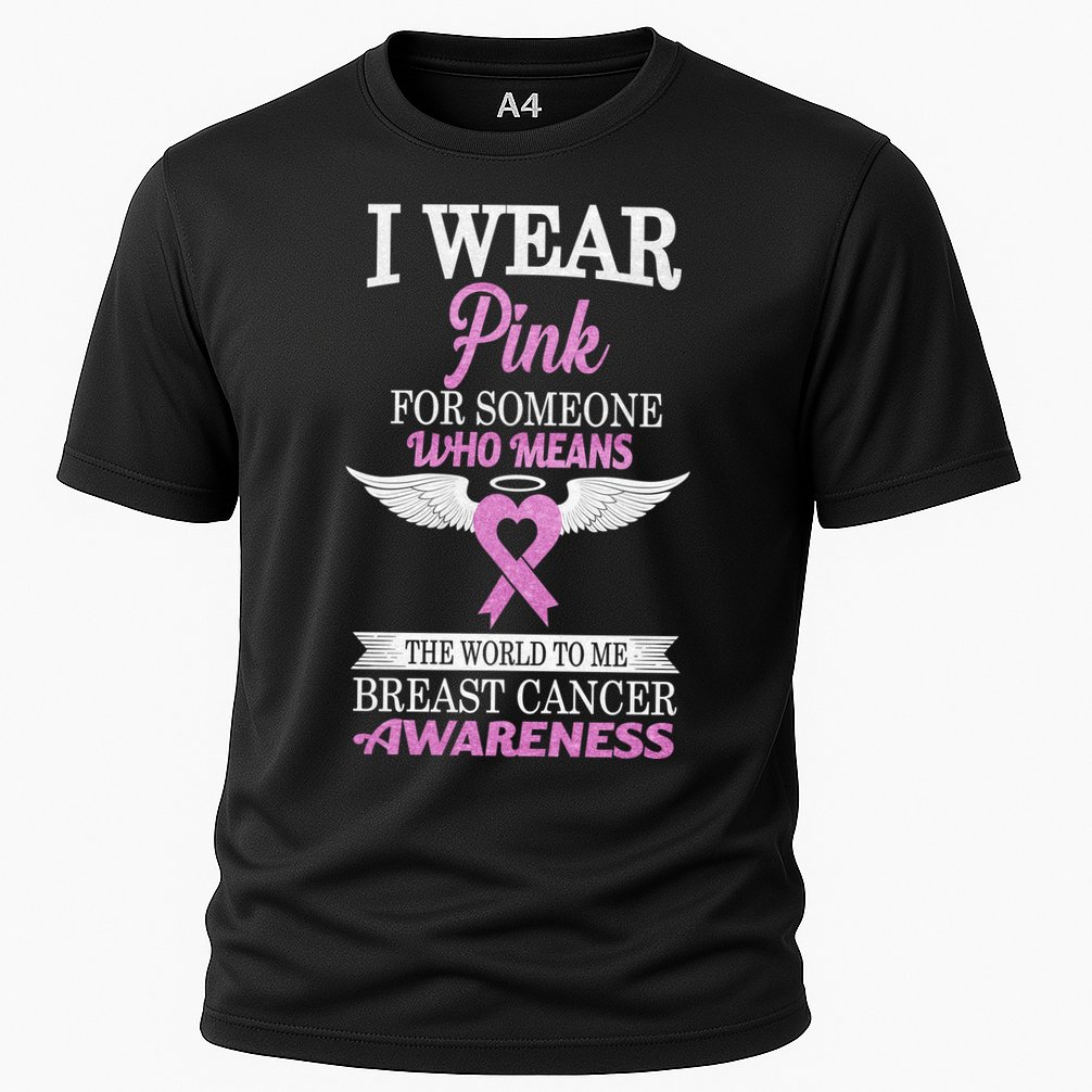 I Wear Pink Angel Breast Cancer Awareness Performance Shirt