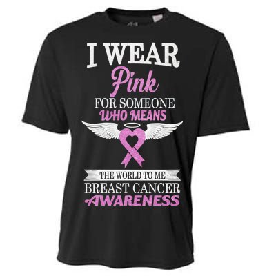 I Wear Pink Angel Breast Cancer Awareness Cooling Performance Crew T-Shirt