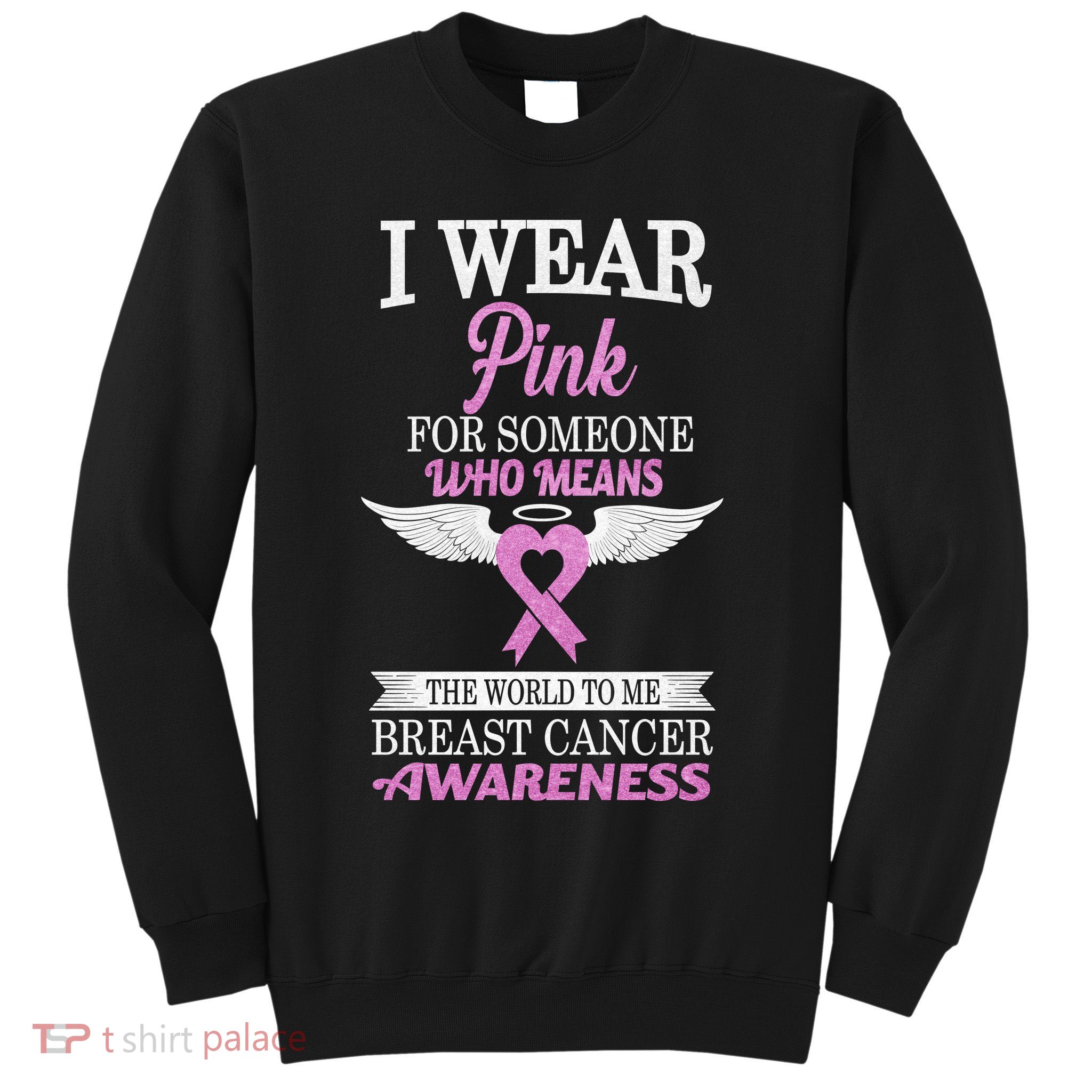 I Wear Pink Angel Breast Cancer Awareness Sweatshirt