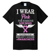 I Wear Pink Angel Breast Cancer Awareness Tall T-Shirt