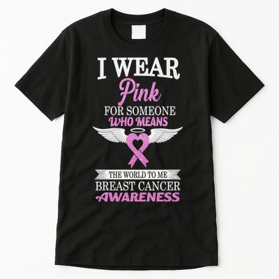 I Wear Pink Angel Breast Cancer Awareness Tall T-Shirt