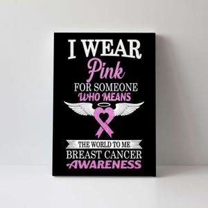 I Wear Pink Angel Breast Cancer Awareness Canvas