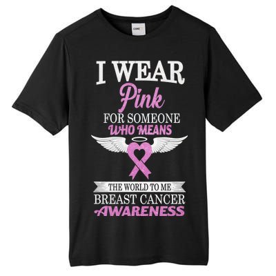 I Wear Pink Angel Breast Cancer Awareness Tall Fusion ChromaSoft Performance T-Shirt