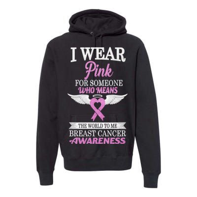 I Wear Pink Angel Breast Cancer Awareness Premium Hoodie