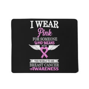 I Wear Pink Angel Breast Cancer Awareness Mousepad