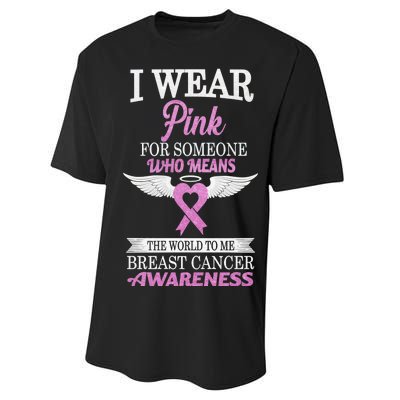 I Wear Pink Angel Breast Cancer Awareness Performance Sprint T-Shirt