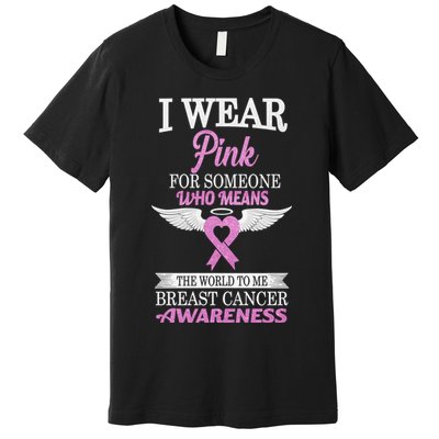 I Wear Pink Angel Breast Cancer Awareness Premium T-Shirt