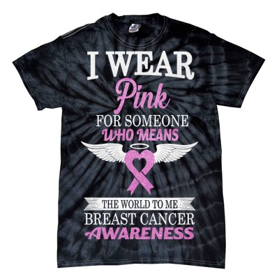 I Wear Pink Angel Breast Cancer Awareness Tie-Dye T-Shirt