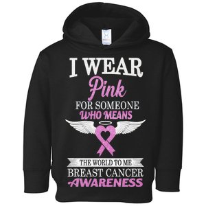 I Wear Pink Angel Breast Cancer Awareness Toddler Hoodie