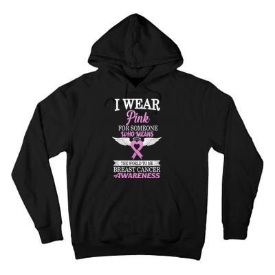 I Wear Pink Angel Breast Cancer Awareness Tall Hoodie