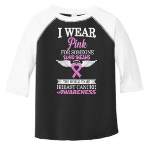 I Wear Pink Angel Breast Cancer Awareness Toddler Fine Jersey T-Shirt