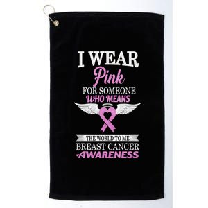 I Wear Pink Angel Breast Cancer Awareness Platinum Collection Golf Towel