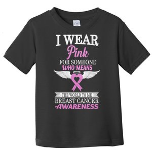 I Wear Pink Angel Breast Cancer Awareness Toddler T-Shirt