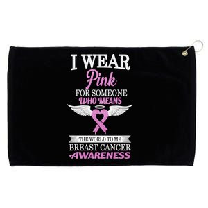 I Wear Pink Angel Breast Cancer Awareness Grommeted Golf Towel