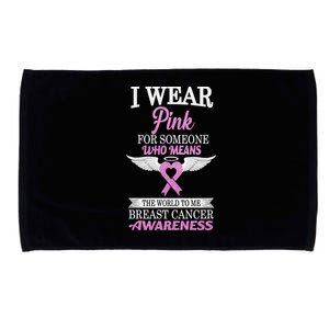 I Wear Pink Angel Breast Cancer Awareness Microfiber Hand Towel