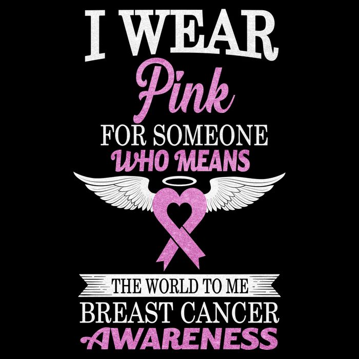I Wear Pink Angel Breast Cancer Awareness Women's V-Neck T-Shirt