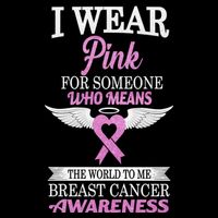 I Wear Pink Angel Breast Cancer Awareness Kids T-Shirt