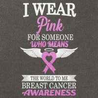I Wear Pink Angel Breast Cancer Awareness Cotton Canvas Backpack