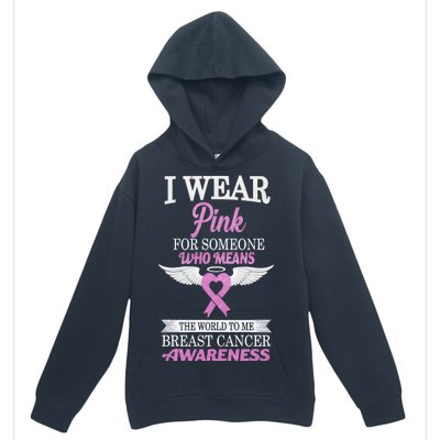 I Wear Pink Angel Breast Cancer Awareness Urban Pullover Hoodie