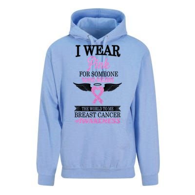 I Wear Pink Angel Breast Cancer Awareness Unisex Surf Hoodie